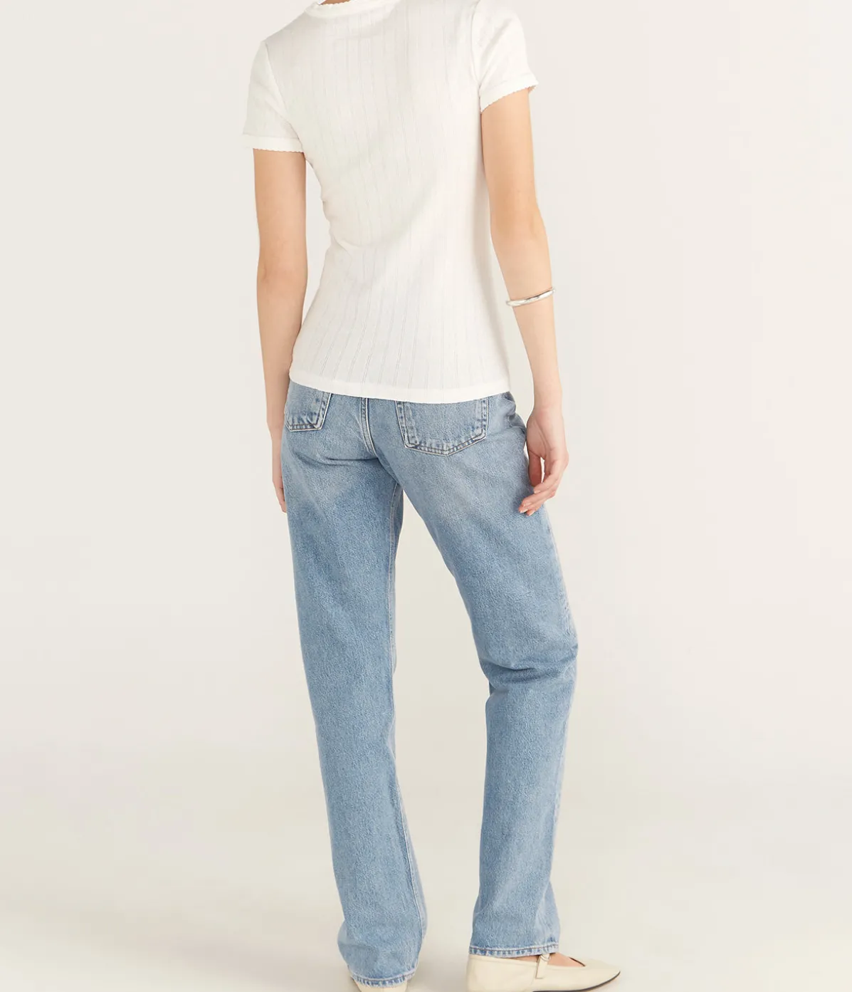 The Pointelle Tee In White
