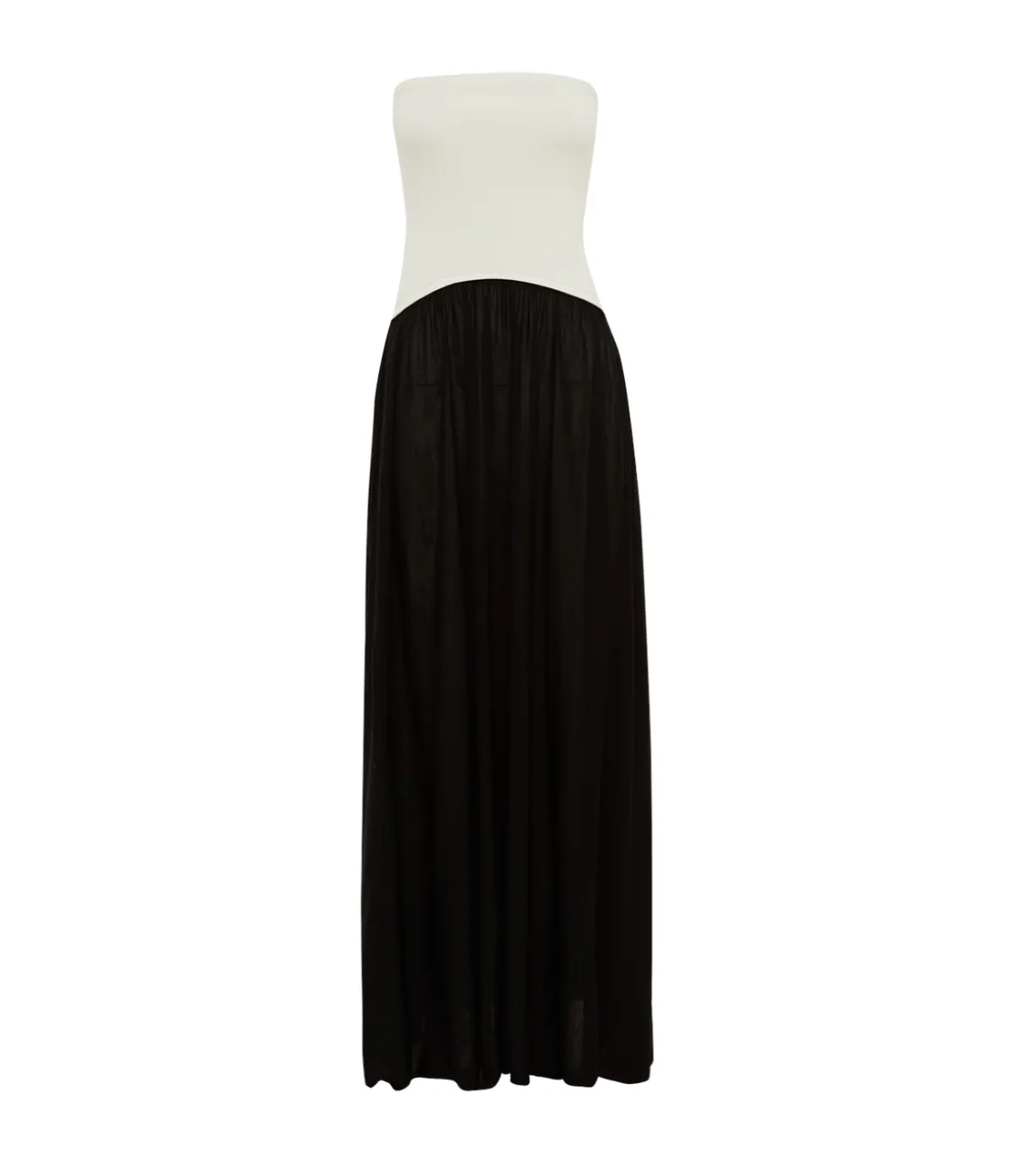 The Soglio Strapless Dress In Optic White And Noir