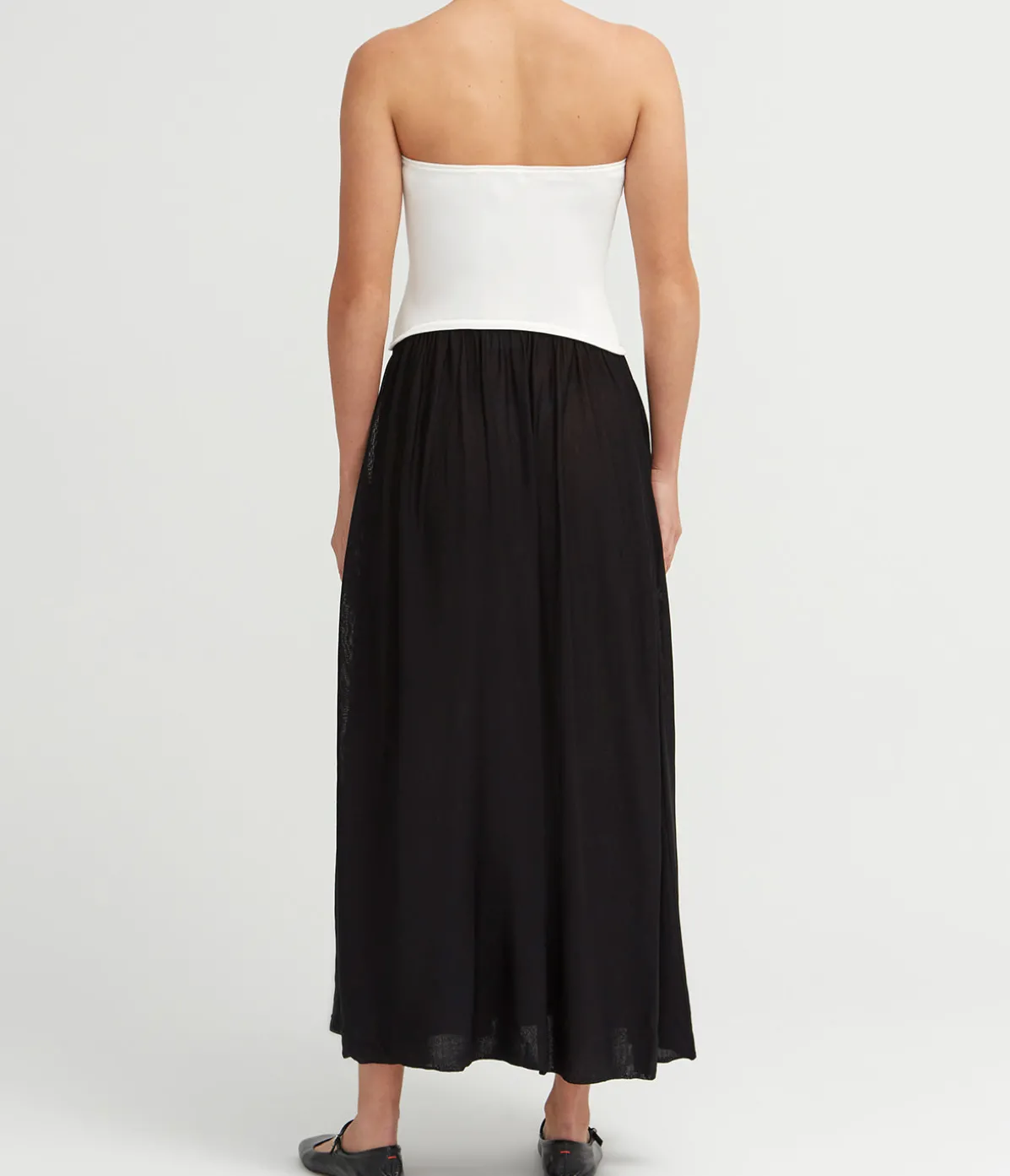 The Soglio Strapless Dress In Optic White And Noir