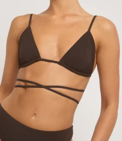 The Wrap Triangle Bikini Top In Espresso