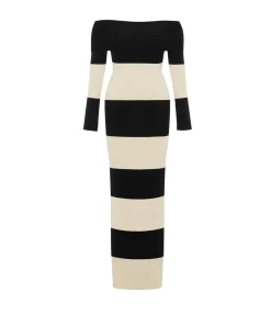 Theo Long Sleeve Dress In Cream And Black