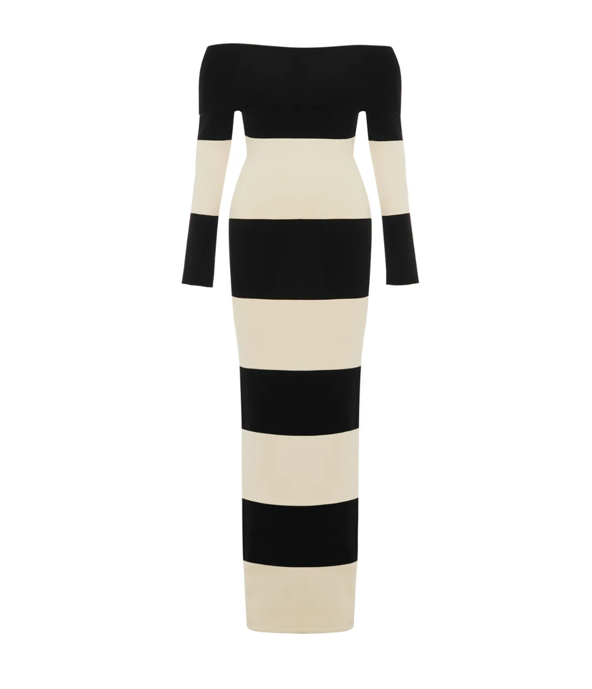 Theo Long Sleeve Dress In Cream And Black