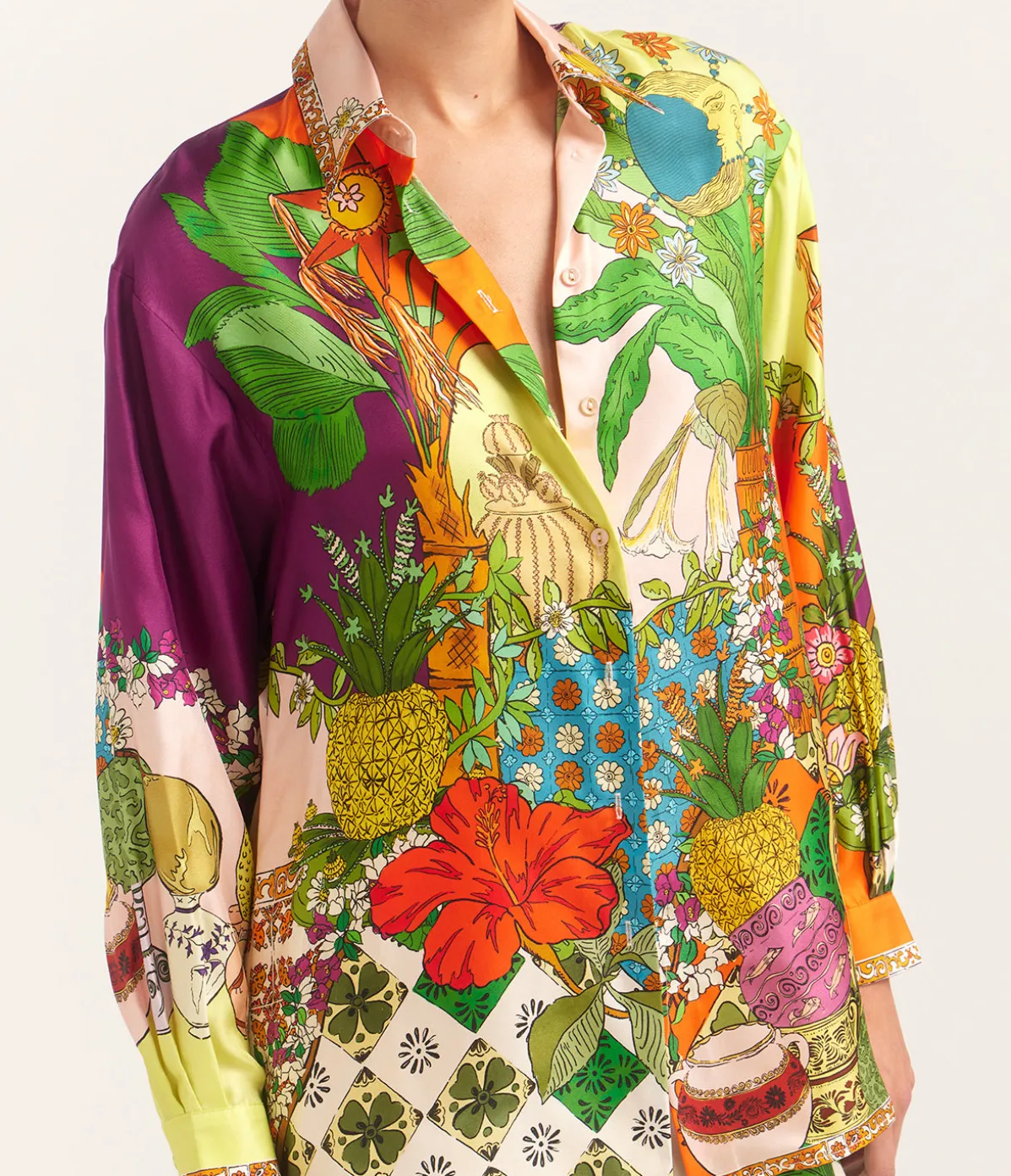 Tiger Silk Shirt In Multi