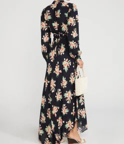 Trula Long Sleeve Dress In Tulip Cloud Black
