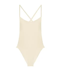 Uno Rib Cross Back One Piece In Ivory