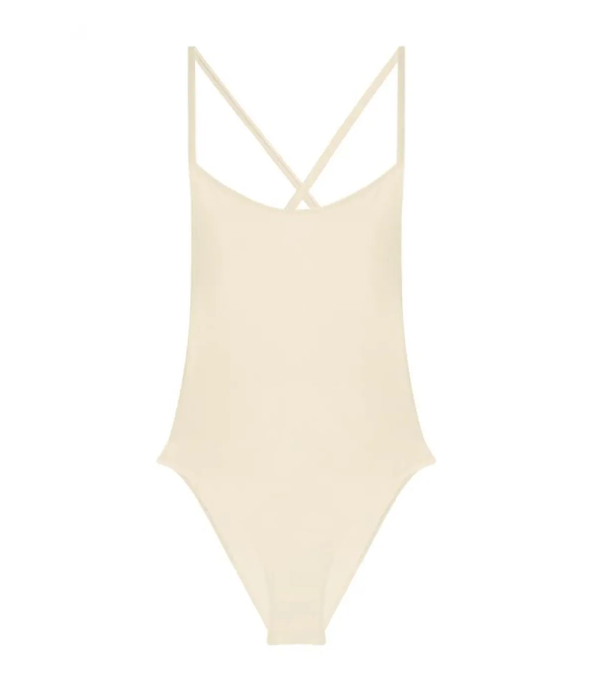 Uno Rib Cross Back One Piece In Ivory