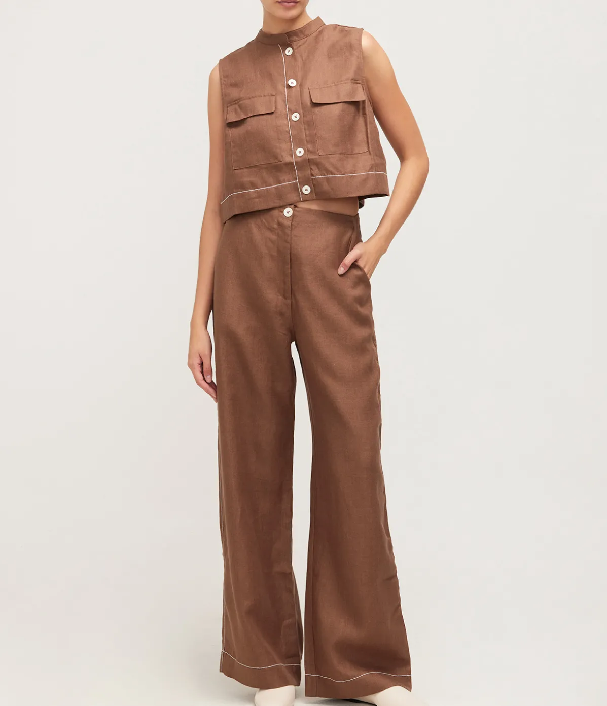 Varenna Utility Top In Cocoa