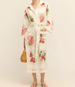 Verandah Floral Long Tunic Dress In Multi