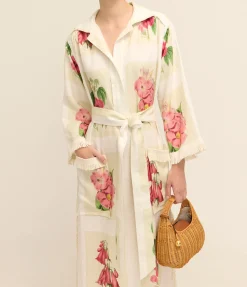 Verandah Floral Long Tunic Dress In Multi