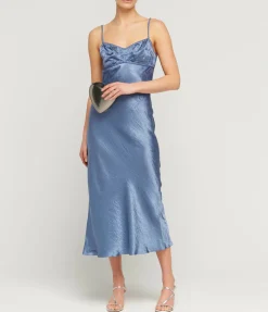 Waterlily Midi Dress In Sky Blue