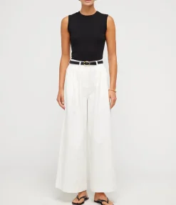 Wesley Wide Leg Trouser In Vintage White