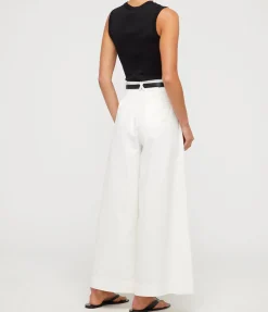 Wesley Wide Leg Trouser In Vintage White