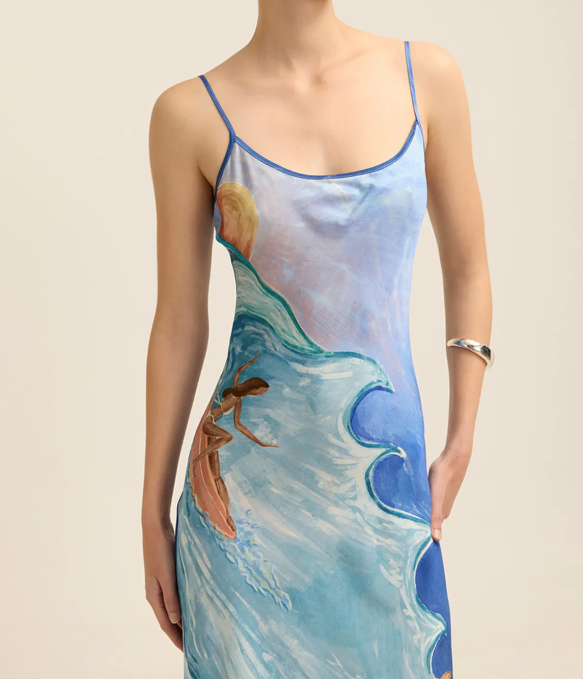 Wessex Slip Dress In Apres Surf