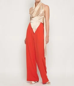 Wide Leg Pant In Tangerine
