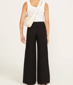 Wide Waistband Pants In Black