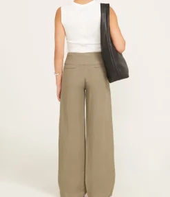 Wide Waistband Pants In Smokey Olive