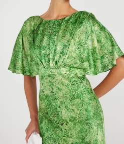 Winona Bias Cut Dress In Thistledown Verte