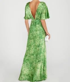 Winona Bias Cut Dress In Thistledown Verte