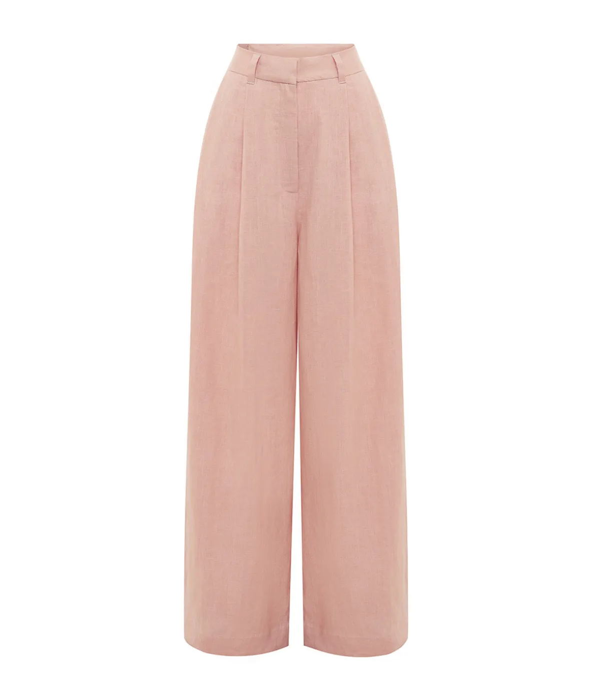Wyatt Linen Trouser In Silver Pink