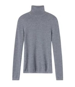 Wynter Mock Neck Top In Grey Melange