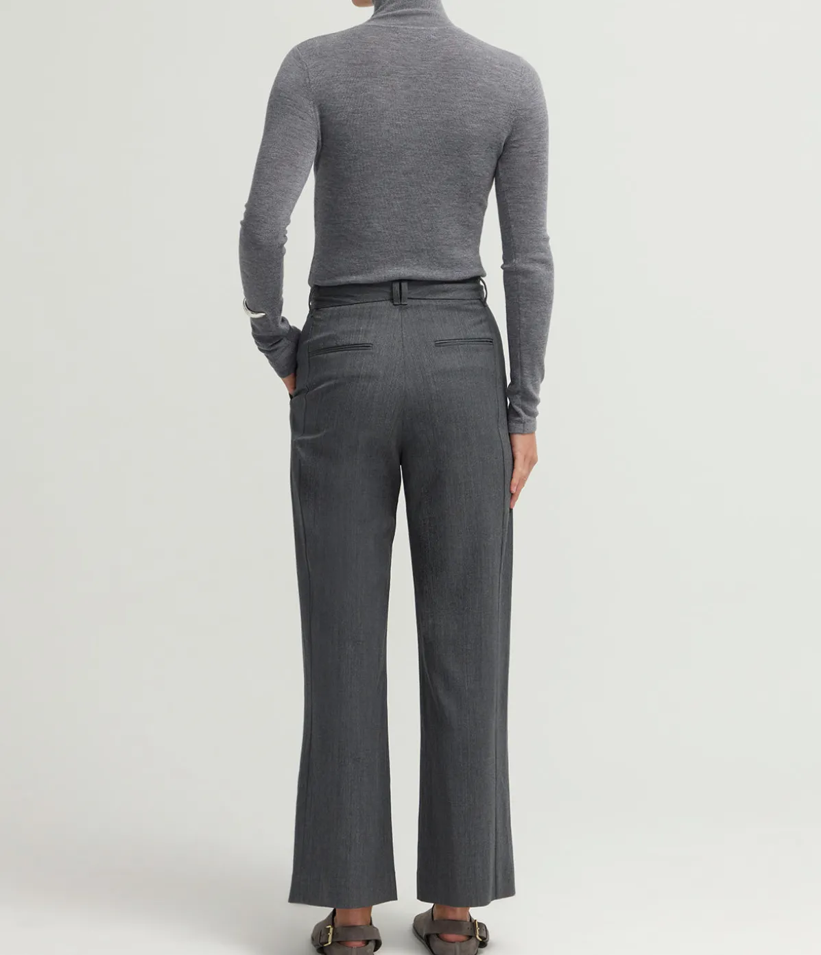 Wynter Mock Neck Top In Grey Melange