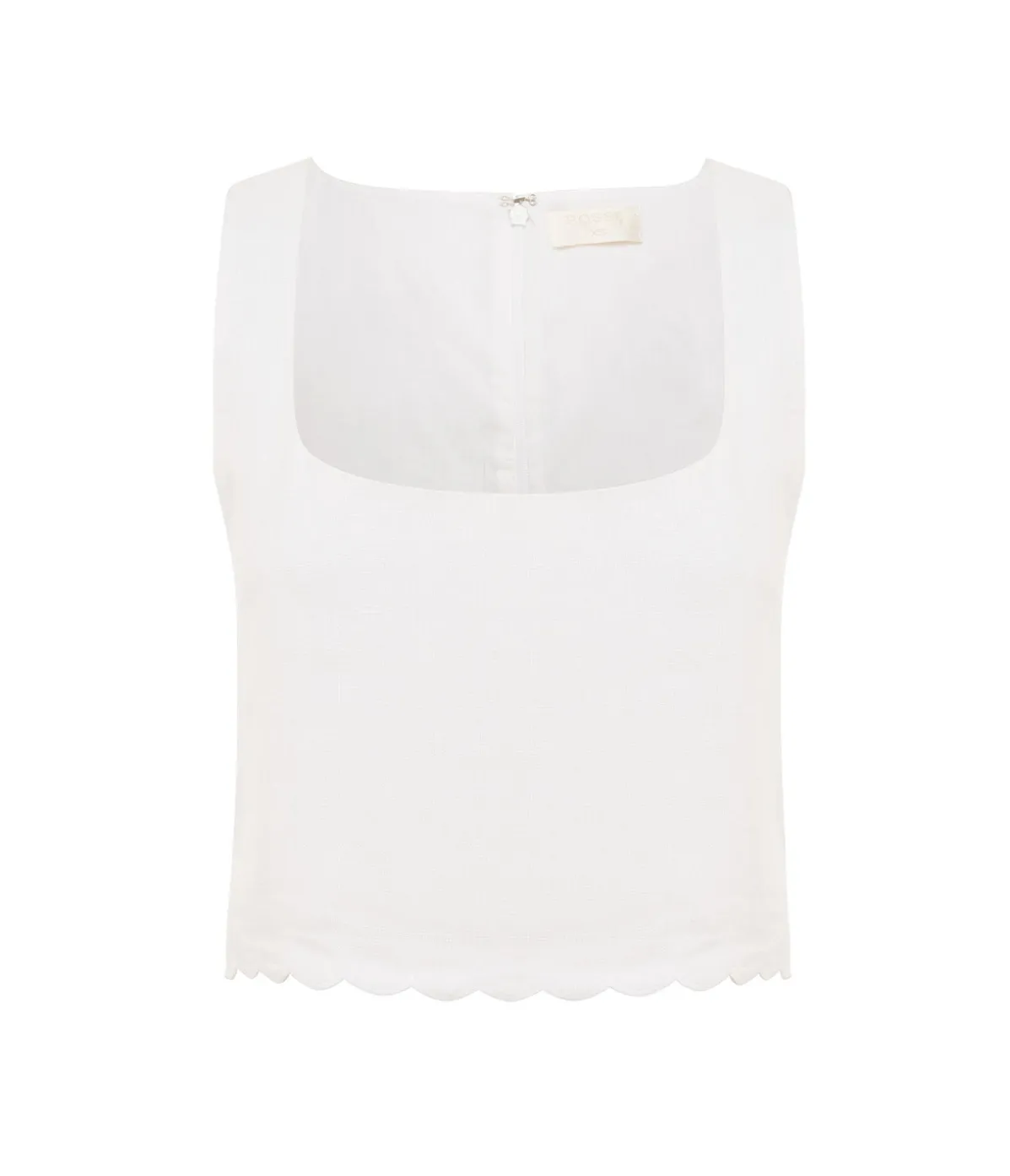 Zayla Linen Top In Ivory