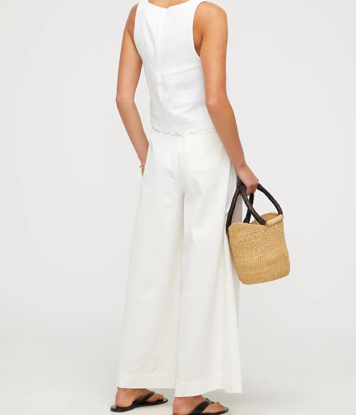 Zayla Linen Top In Ivory