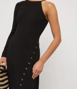 Zhuri One Shoulder Tunic Dress In Black